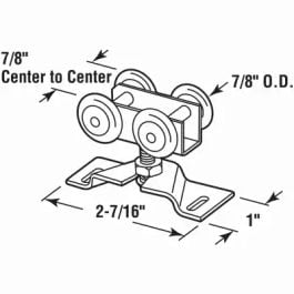 

Prime Line Prime Line N7449 4 Wheel Pock Door Assembly