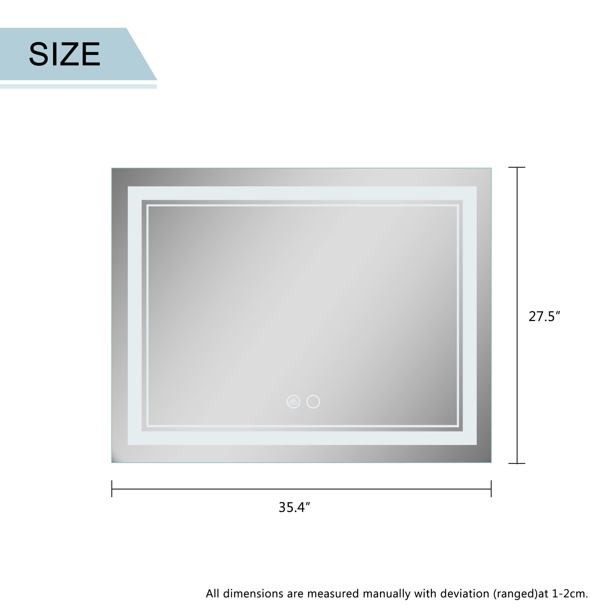 LED Wall-mounted Mirror Decorative Mirror 39"x32",Demisted