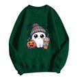 thumbnail image 6 of DORKASM Halloween Costumes for Women Long Sleeve Trendy Oversized Funny Print Costumes Crew Neck Loose Fit Causal 2026 Ghost Graphic Tops Fall Skeleton Hoodies Dark Green M, 6 of 7