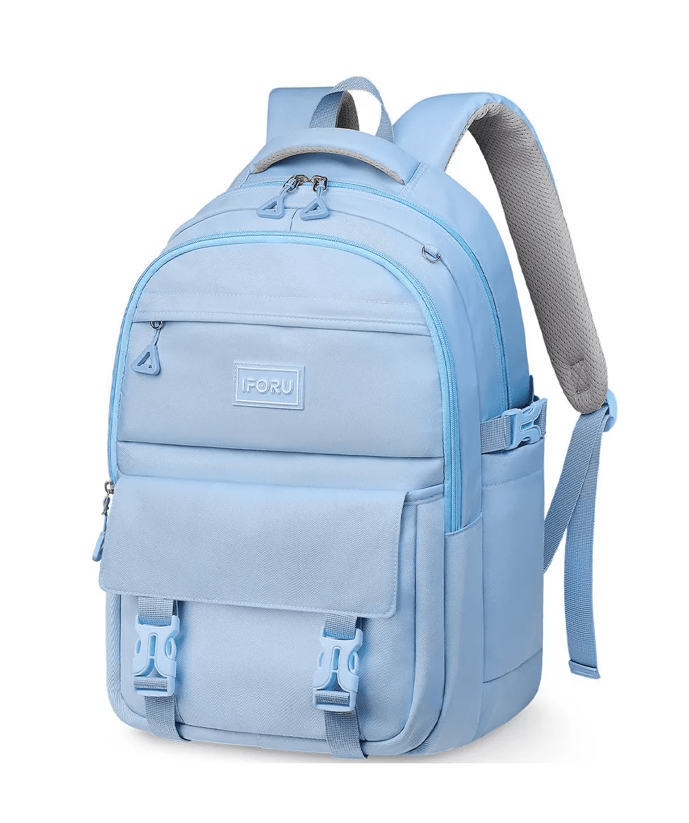 Mochila Celeste Pastel Mochila Escolar Antirrobo Mochila Diseño