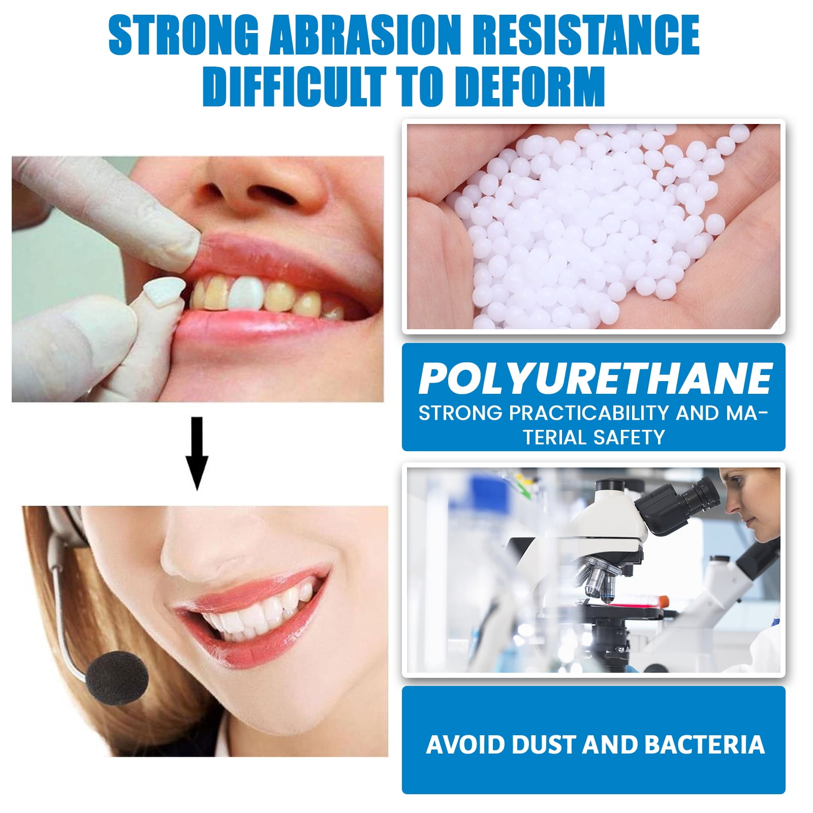 Alvantor Tooth Replacement Kit with Repair Beads for Missing and Broken Teeth, 1.05 oz, 8PC