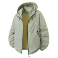 thumbnail image 2 of Kureaily Men's Casual Jackets For Outdoor Activities Lightweight Summer Coat Loose Fit Sun Color Casual Wear Ideal For Sports And Travel, 2 of 3