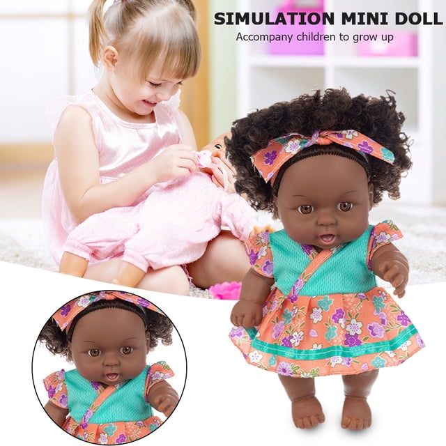 Reborn Black Baby Doll Vinilo para niños pequeños con ojos grandes Juguete realista para bebés Regalo para niños Tmvgtek juguetes de los niños