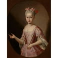 thumbnail image 2 of Anonymous 15x18 Black Ornate Wood Framed Double Matted Museum Art Print Titled - Young Girl with Fan, 2 of 5
