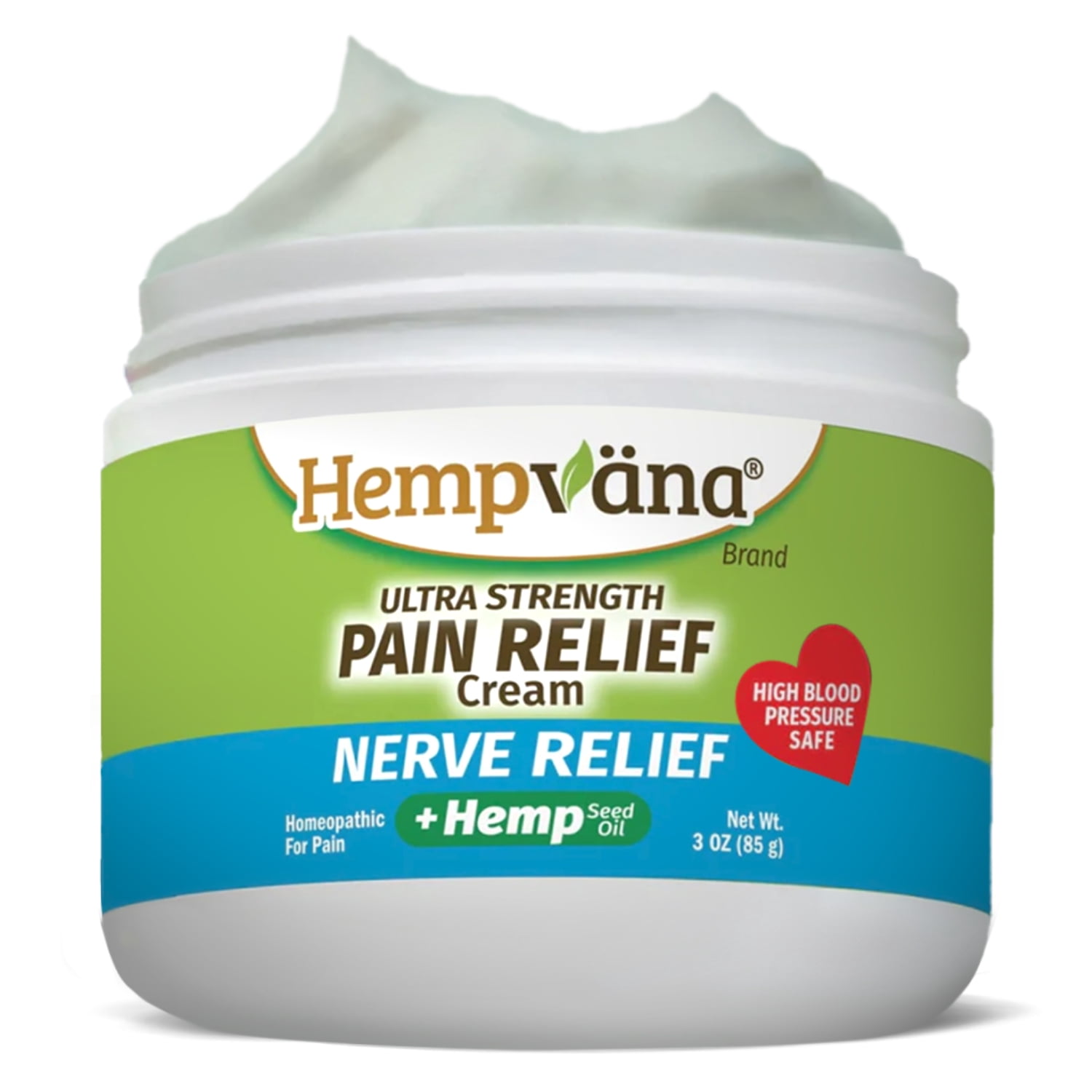 Hempvana Ultra-Strength Nerve Relief Cream, As Seen on TV, Targets Discomfort, Absorbs Quickly 3 Oz Jar