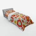 thumbnail image 3 of Ambesonne Retro Bedding Set 4 Pcs, Colored Art Dated Style, Queen, Mint Green Orange Red, 3 of 3