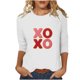 thumbnail image 2 of RKSTN Valentine's Gifts Women's 3/4 Sleeve T Shirts Top Oversized Crewneck Valentines Graphic Print Short Sleeve Shirt Womens Casual Solid Round Neck Loose Three Quarter Sleeve Shirt Spring Clothes, 2 of 7