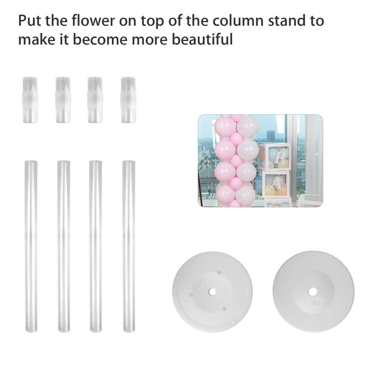 ROYUYE 4 Sets of Table Balloon Stand Kit Balloon Sticks with Base