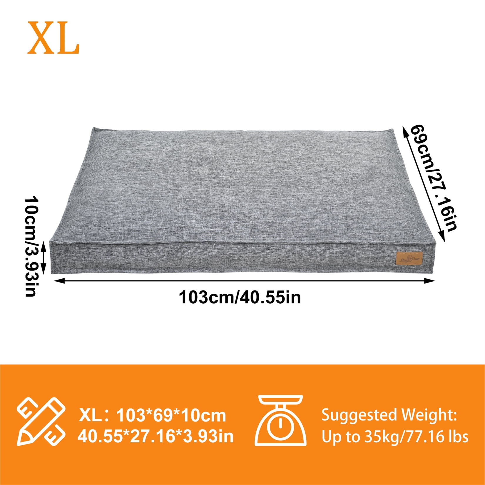 Comfort Dog Bed Pet Pillow Bed Linen Cover Foam Base Cozy Sleep Bed Pet Mat for Cats Kennels XL