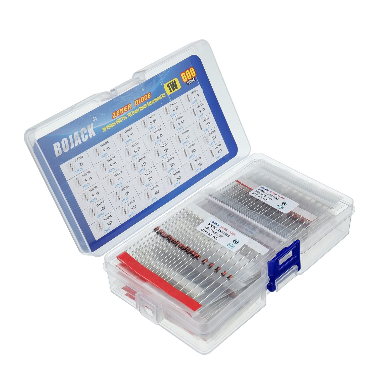 30 values 600 pieces of 1 Zener diode kit