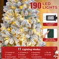 thumbnail image 6 of Firstness 5.7ft Pre-Lit Artificial Christmas Tree with 821 Branches,11 lighting Mode Snow Flocked Xmas Tree with Storage Bag, 6 of 12