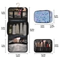 thumbnail image 2 of 3-Piece Travel Toiletry Bag Set, Hanging Wash Bag with Makeup Bag & Brush Case,Waterproof Cosmetic Organizer for Travel, Gym & Home Soft Blue Watercolor Foliage, 2 of 10