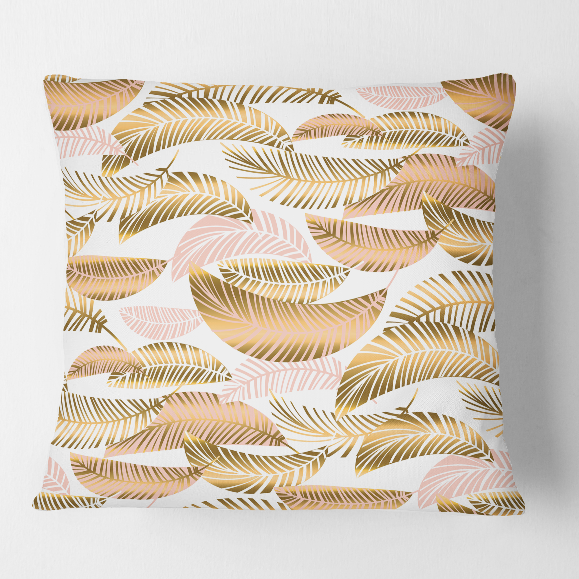Designart Golden Tropical Pattern III' Mid-Century Modern Throw Pillow - 16x16