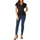 thumbnail image 2 of Blusa Faux Wrap Inspire Chic para mujer, blusa casual de verano con cuello en V y mangas con volantes, talla S, color negro, 2 of 6