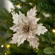 thumbnail image 1 of Flores para árbol de Navidad en color champán, burdeos y dorado | Palitos florales decorativos de tela 3D hechos a mano para decoración de bodas, fiestas y hogar, 1 of 6