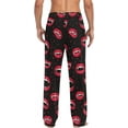 thumbnail image 7 of Men's Pajama Pants with Pockets Sleepwear Lounge Pants Stretch Casual Halloween Pattern with Red Vampire Lips, 7 of 7