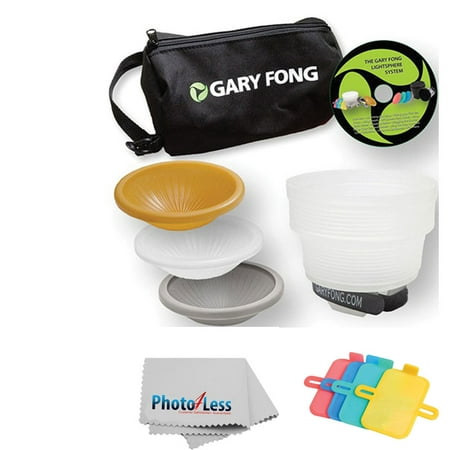 Gary Fong Lightsphere Collapsible Wedding & Event Lighting Kit With 4-piece Color Gel Set + Cleaning Cloth For CANON 540EX 420EX 550EX 430EX 580EX 580EX II 430EX II 270EX 380EX 320EX