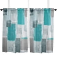 thumbnail image 5 of Oil Painting Abstract Geometric Aqua Curtain Home Decoration Living Room Short Curtains Window Treatments For Kitchen Bedroom, 5 of 6