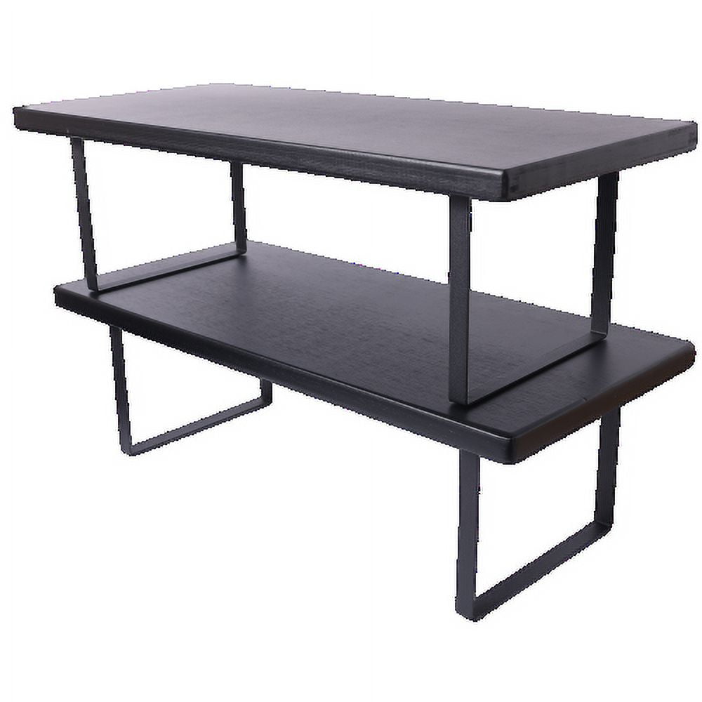 Better Homes & Gardens Black Bamboo Pantry Shelf XL, 22*10*6.92in Each, Kitchen Organizer for Adult