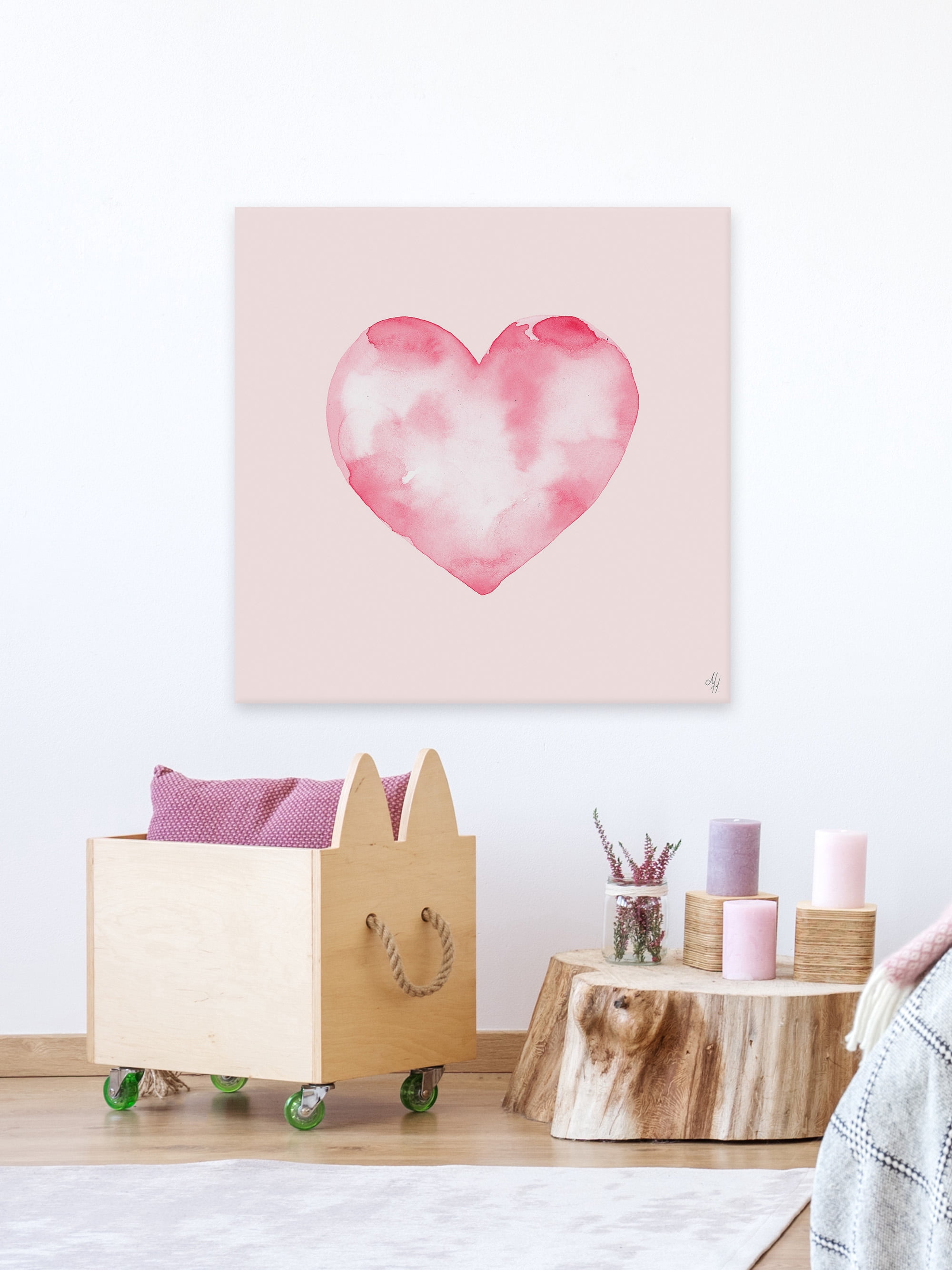 Marmont Hill Blurry Heart Canvas Wall Art