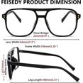 thumbnail image 4 of FEISEDY Blue Light Blocking Glasses Fake Nerd Clear Square Computer Lightweight Aviator Glasses Frame Oversized B3046, 4 of 14