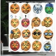 thumbnail image 4 of Ambesonne Halloween Shower Curtain, Pumpkin, 69"Wx84"L, Orange, 4 of 5