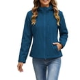 thumbnail image 7 of Crgrtght Women Hooded Zip Long Sleeve Solid Casual Travel Jacket Coat Waterproof Hiking Jacket Windproof Outdoor Slim Lightweight Rain Jacket, Dark Blue M, 7 of 7