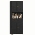 thumbnail image 6 of Homfa 67.5'' Tall Kitchen Pantry with Microwave Shelf, Large Storage Drawer Wood Pantry Storage Cabinet for Dining Room Living Room, Black, 6 of 7