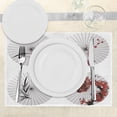 thumbnail image 3 of Ambesonne Japanese Place Mats Set of 4, Floral Art on Umbrella, Standard Size, White and Red, 3 of 6