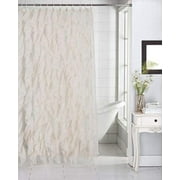 Cascade Waterfall Shabby Chic Ruffled Sheer Shower Curtain 100% Polyester (Beige, 70" x 72")