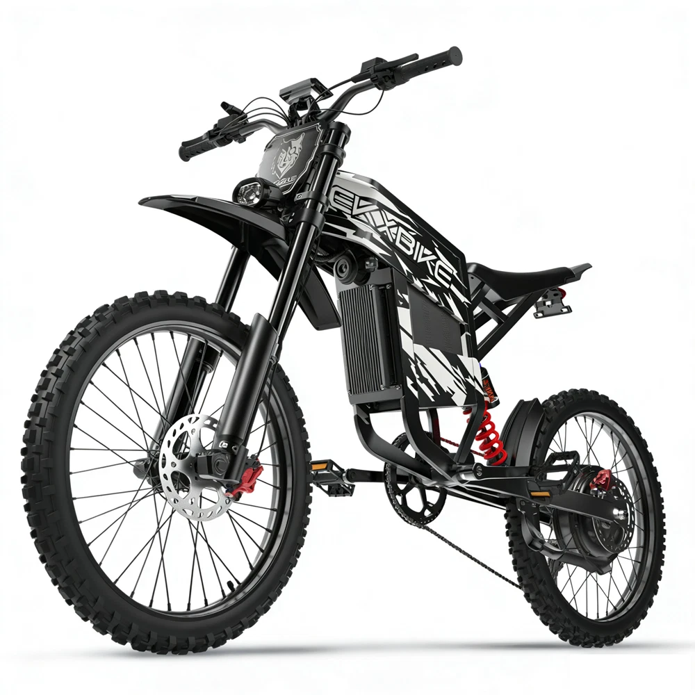EKXBIKE TX1 Electric Bike for Adults, 6000W Peak 45MPH,60V30AH