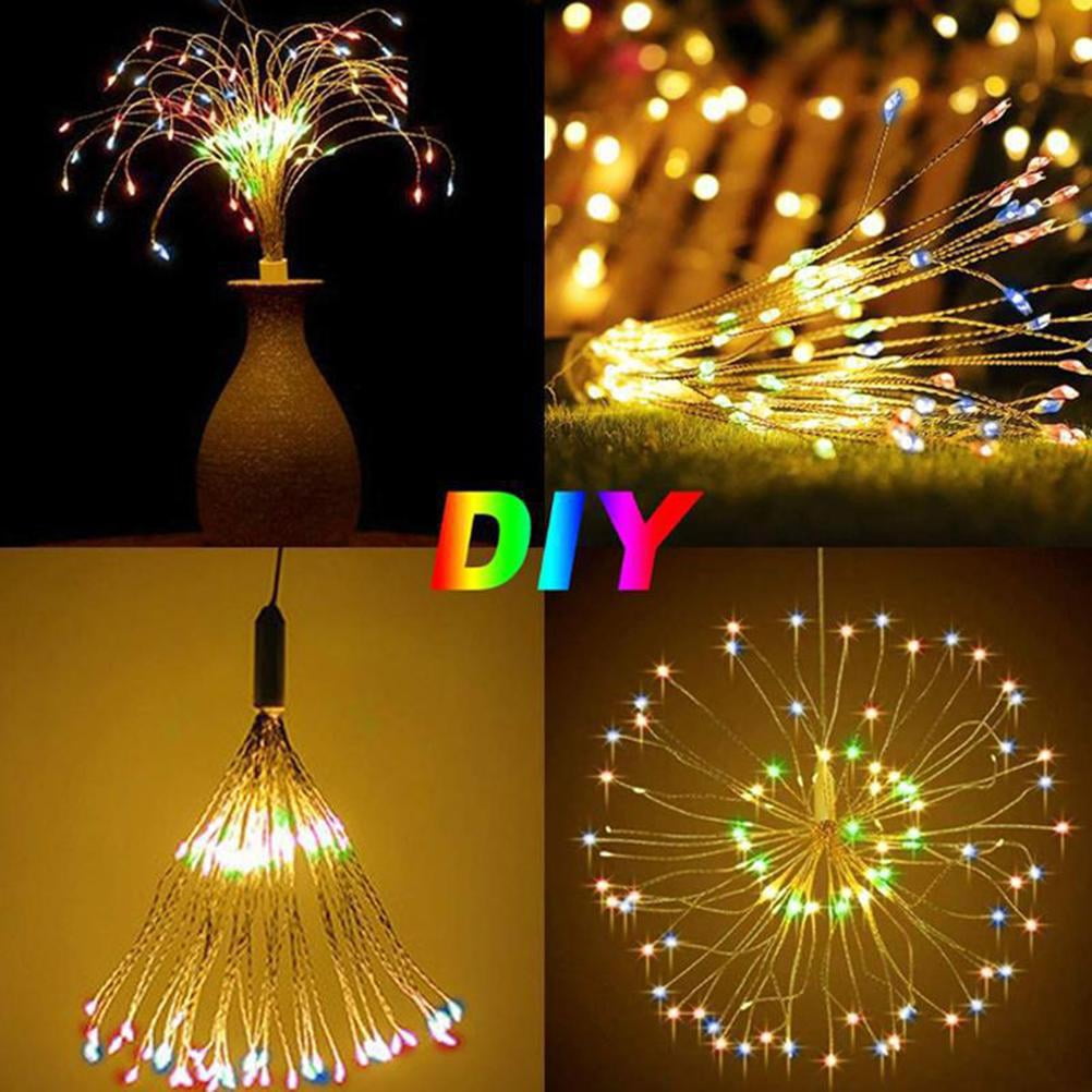 YOLIGHT 33ft Fiber Optic Fairy Lights - 60 LED Firework String, 8 Modes, Green Wire - View #3