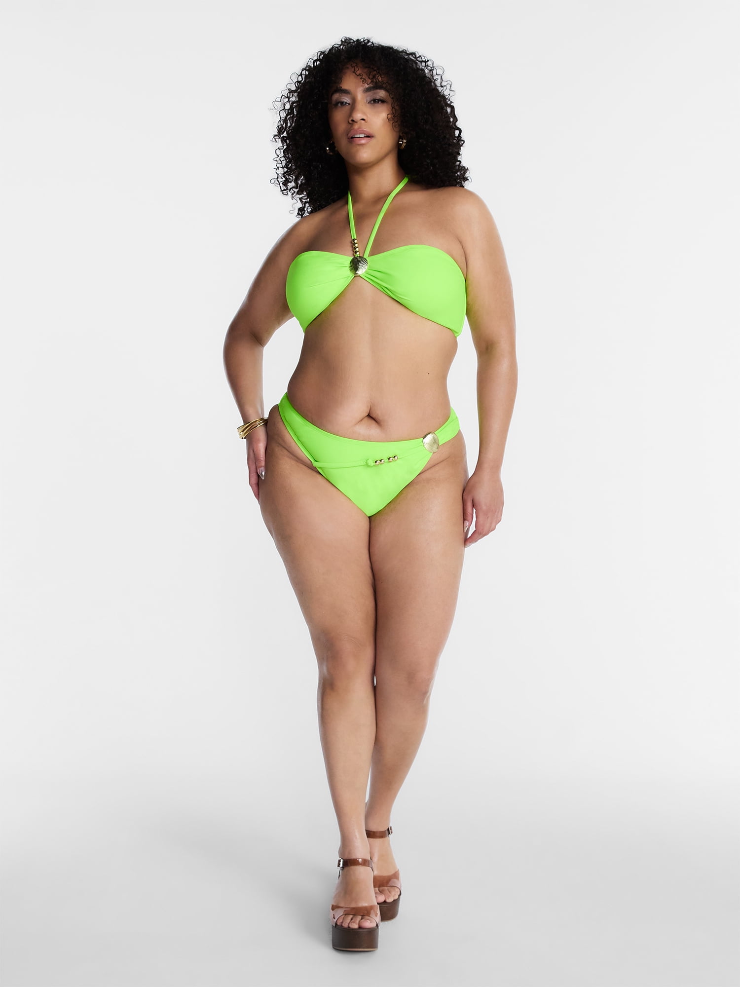 Hot Girl Summer by Megan Thee Stallion Shell Bikini Bottoms with High Leg, Sizes XS-3X