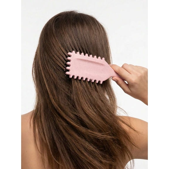 Pink Detangling Hair Brush With Soft Bristles For All Hair Types
