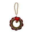 thumbnail image 7 of Christmas Wreath Garland, Rattan Ring Pendant Decor, Plastic Holiday Decoration, Red Bells and Bows, Home Door Hanging, 7 of 7
