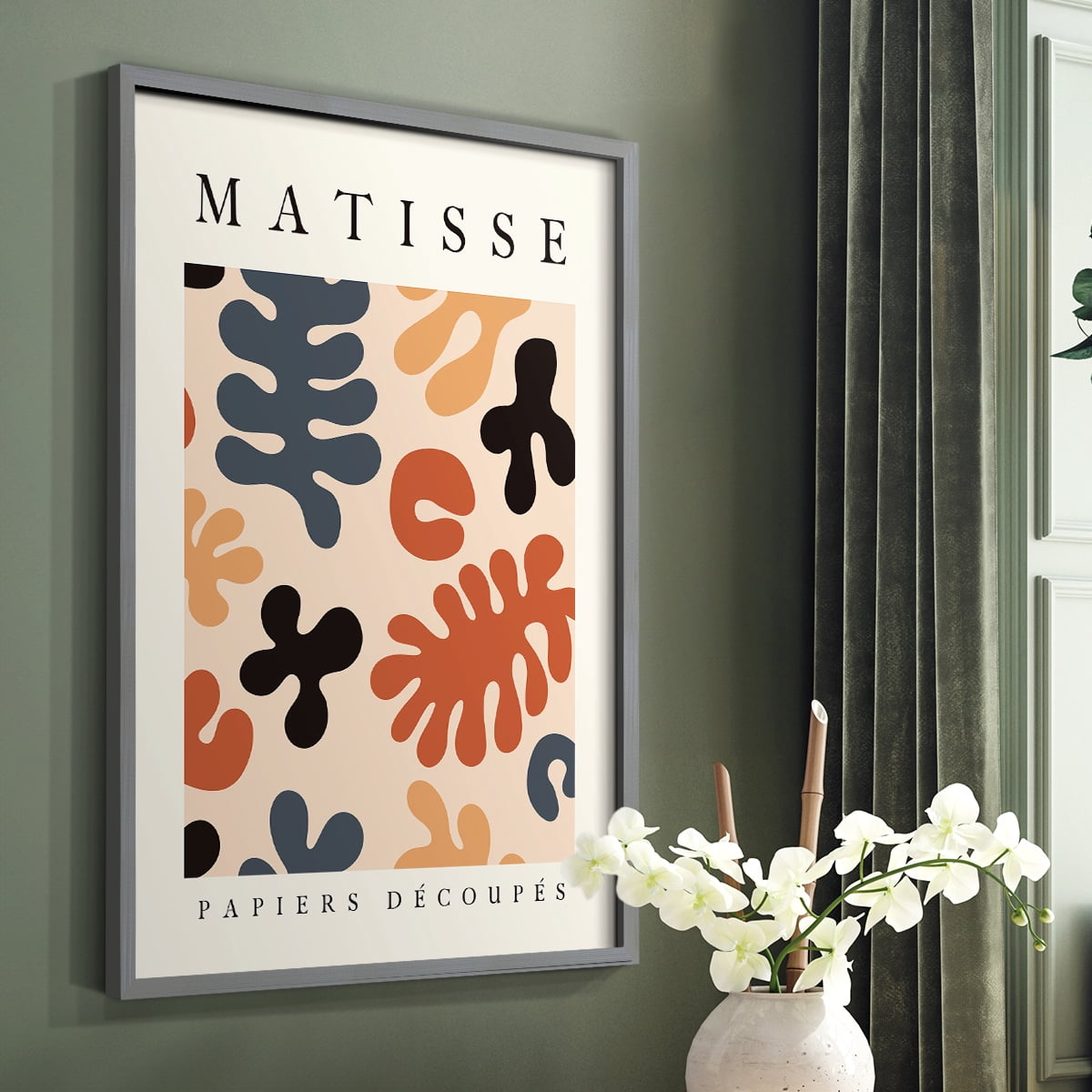 Matisse CDVI in Gray Solid Wood Framed Print No Nail Hanging