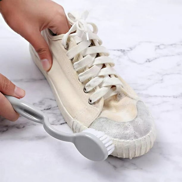 Cepillo de zapatos de doble cabeza con mango largo para limpieza