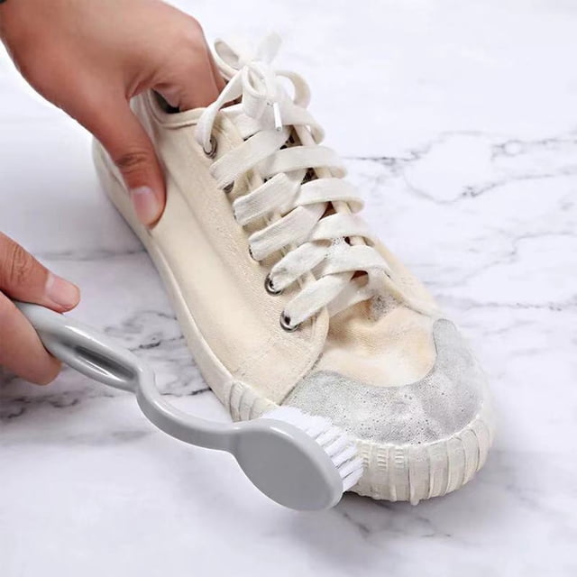 Cepillo de zapatos de doble cabeza con mango largo para limpieza