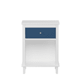 thumbnail image 5 of Tcbosik 2 Tier Nightstand with Drawer and Storage Shelf, Bedside Table End Table for Small Space, Living Room, Bedroom, Space Saving, White+Navy, 5 of 7