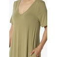 thumbnail image 5 of TheMogan Women's S~3X Soft Jersey Oversized V-Neck Short Sleeve Maxi Dress W Pocket, 5 of 6