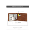 thumbnail image 4 of Cartera Cuero Pu Cuikca Delgada Plegable Con Clip Billetera Xtellar cafe, 4 of 4
