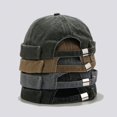 thumbnail image 2 of Sombrero de piso retro, sombrero de melón lavado para hombres, sombrero de hip hop de marca de moda urbana de verano para mujeres, sombrero para exteriores que combina con todo, 2 of 6