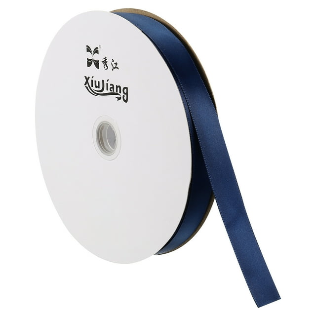 Unique Bargains 0.79' x 100 Yards Double Face Decorate Crafts Roll Satin Ribbon Navy Blue