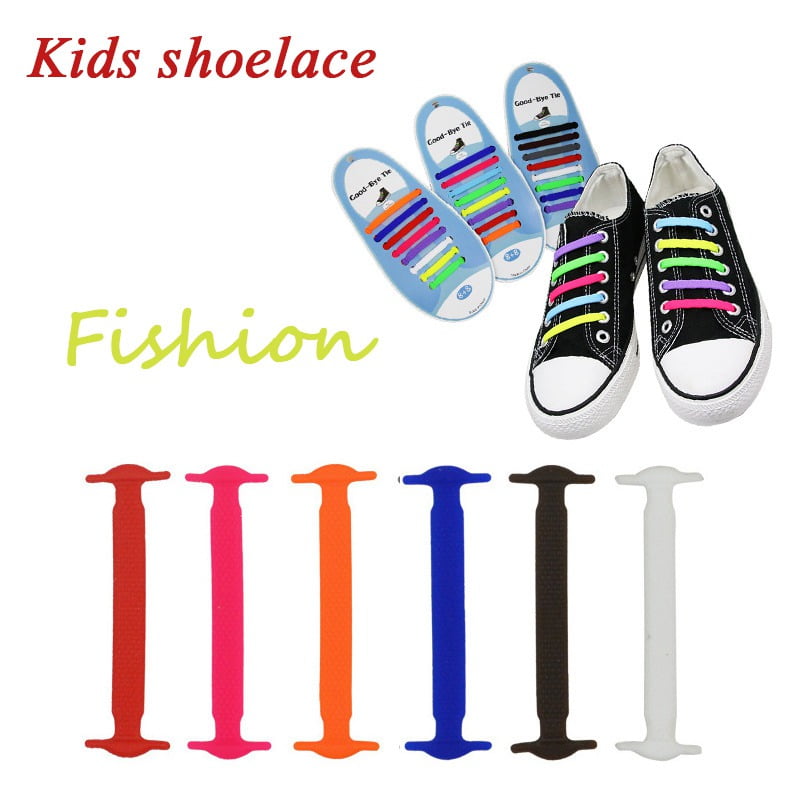 Outdoor Sports Elastic Trainer Reflective Stretch Casual Shoelaces 2 Pairs No Tie shoe Laces for Kids and Adults 