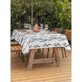 thumbnail image 3 of Outdoor Tablecloth with Umbrella Hole for Patio/Picnic/Party/Camping, Black Botanical Waterproof Table Cloth Rectangle Table Cover Washable, Modern Farmhouse Tropical Leaves (52"x 70"), 3 of 8