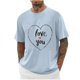 thumbnail image 2 of Camisas de Manga Larga para Hombres Imprimir Casual Cuello Redondo Blusa de Manga Corta, Camisas de Lino para Hombres, 2 of 8