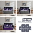 thumbnail image 5 of TSOVTHRID Purple Poppy Floral Print 6-Piece Loveseat Recliner Slipcover Stretch Recliner Sofa Cover with Side Pocket Couch Furniture Protector for Dogs, 5 of 7