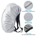 thumbnail image 3 of Unique Bargains 30-40L Waterproof Backpack Rain Cover with Vertical Reflective Strap, S, Silver Tone, 3 of 5