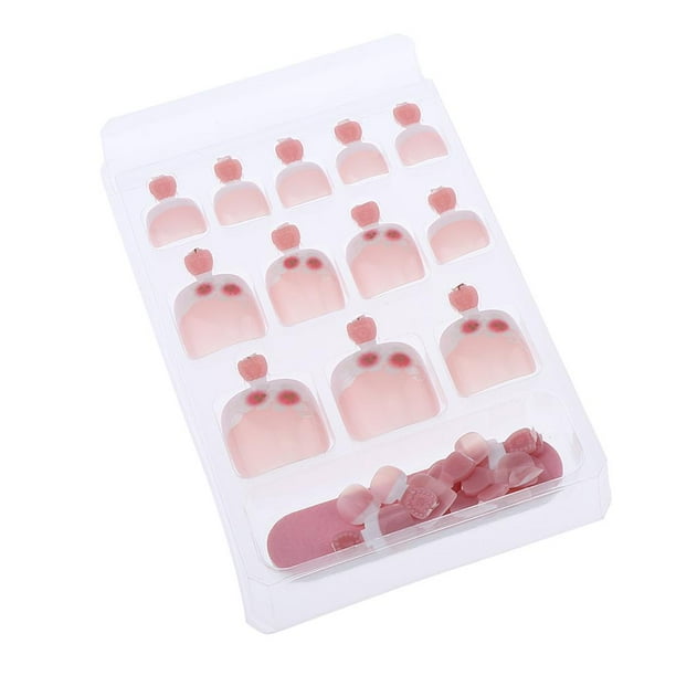 24 unids/pack uñas postizas puntas para uñas diseño de arte de uñas decoraciones de uñas francesas 4065 Colcomx Etiqueta engomada del dedo del pie del dedo del pie