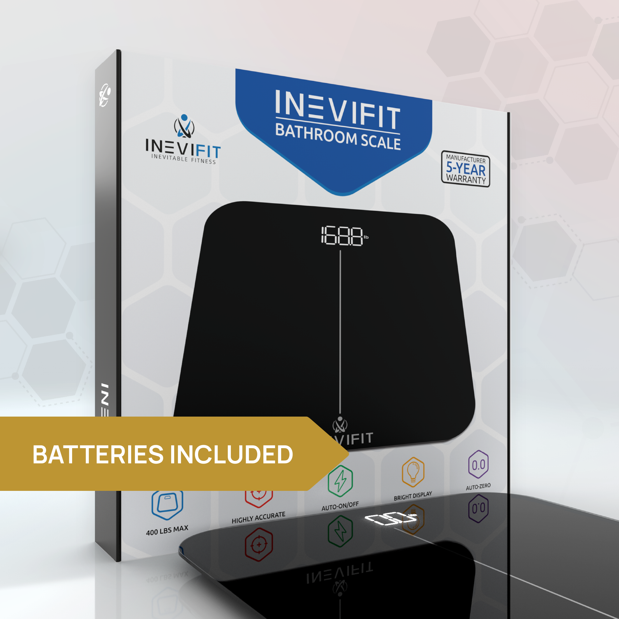 INEVIFIT Bathroom Scale Digital Body Weight Black photo 5